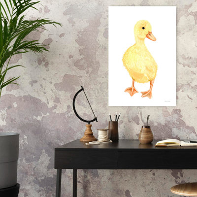 Adorable canard moelleux, art contemporain printanier
