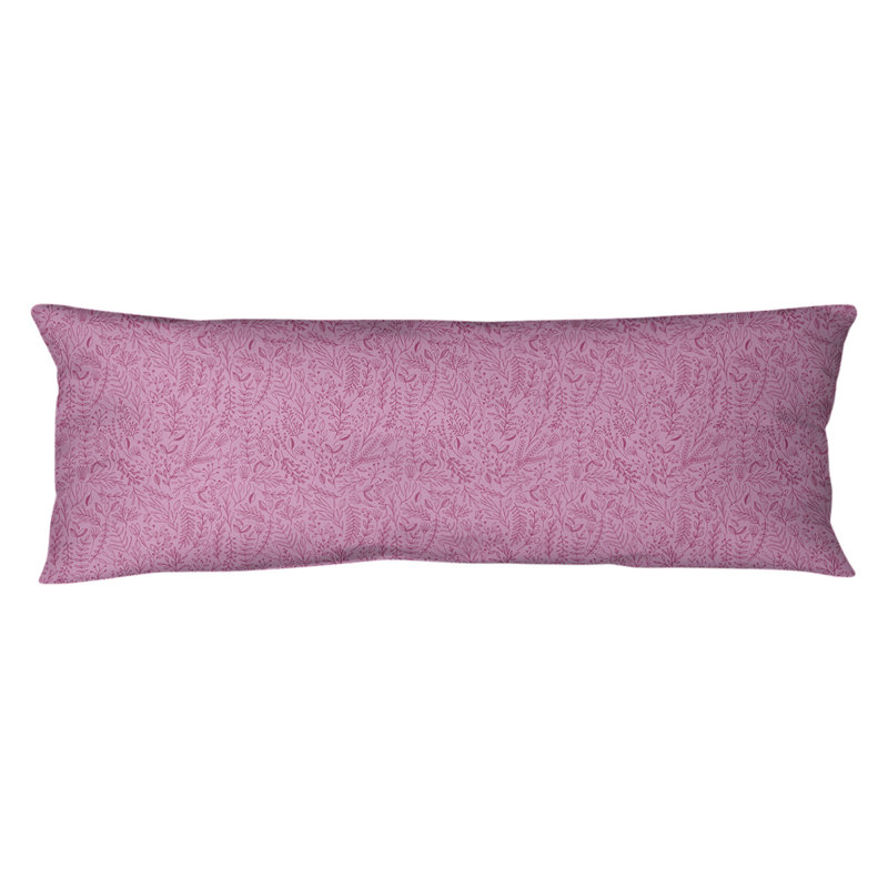 Luxury Plaid Polyester Body Pillow Medium Support Pillow, Plush, Polyester, Pink/Orange