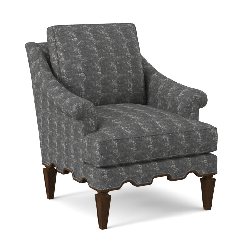 Palm Armchair, American Walnut, Margaret Ebony Polyester Blend