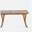Table de salle à manger d'extérieur rectangulaire en bois massif 59 pouces, finition teck-1109079389