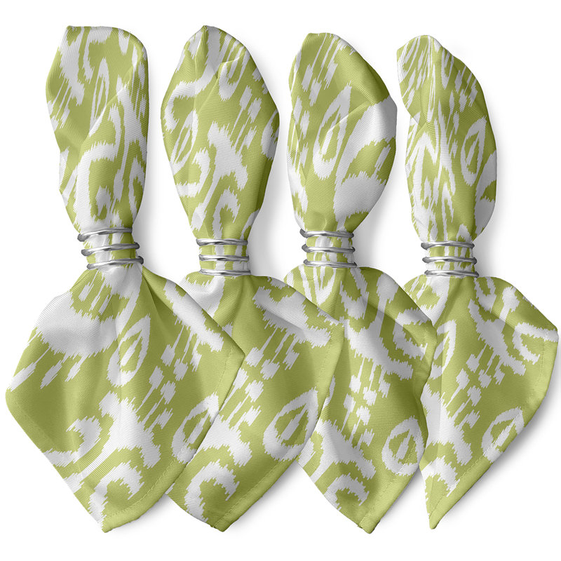Cerrissa Polyester Ikat Square Napkin, Green