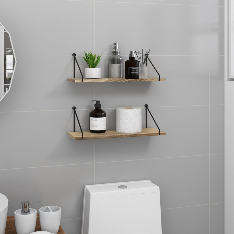Amarionna Floating Shelf, Brown, Black