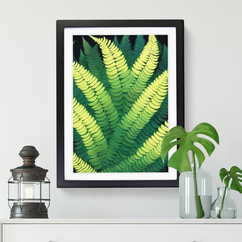 Fern Leaf Layers Vol.5 - Framed Print, 34cm H x 25cm W x 2cm D, Walnut