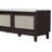 Boho Rattan Entryway Bench With Storage, Cushioned Shoe Bench With Double Doors, Wooden Shoe Organizer Bench For Entryway And Hallway (Espresso+Beige )-1788003072