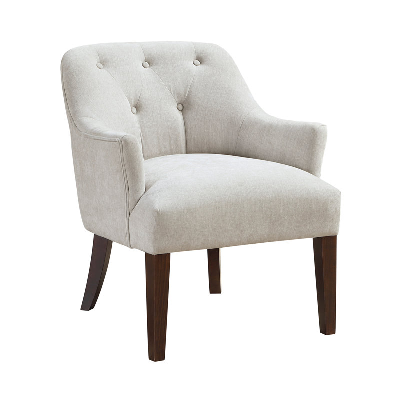 Chaise d'appoint capitonnée, fauteuil rembourré pour l'intérieur, Gris huître