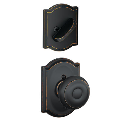Georgian Interior Knob and Single Cylinder Deadbolt Thumbturn Set (Exterior Portion Sold Separately)