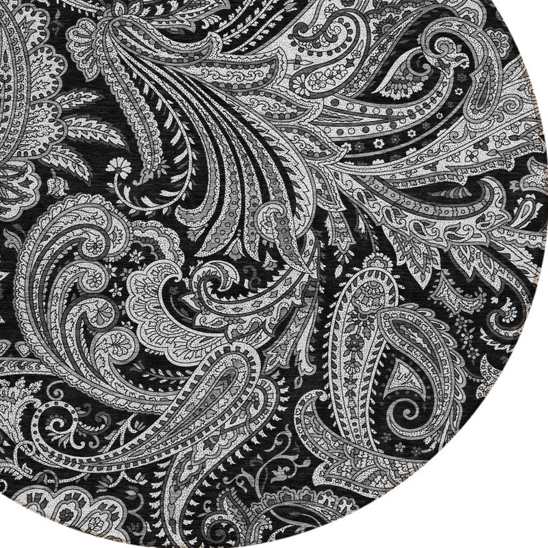 Tapis rond 8 po gris