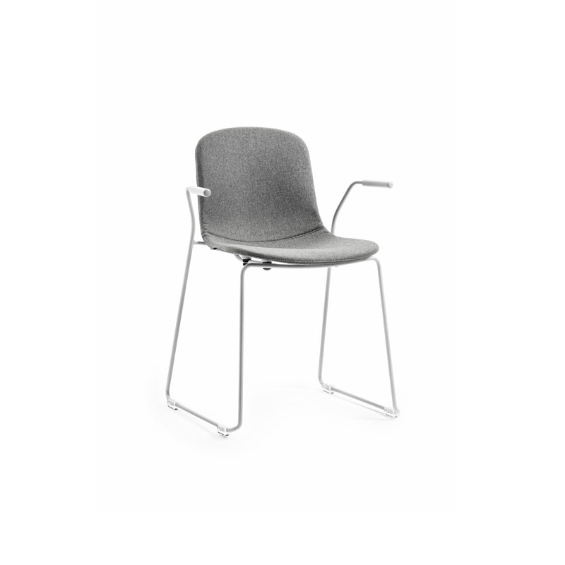 Chaise rembourrée Holi, gris, Blanc