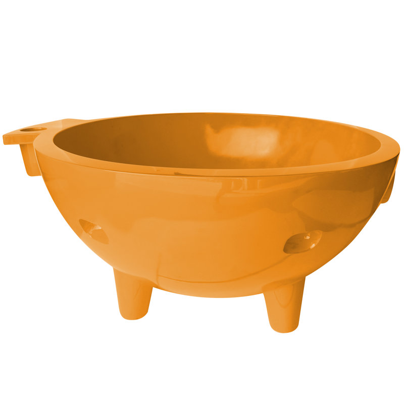 Alfi Brand 4 Person Acrylic Round Wood Fired Hot Tub, Orange