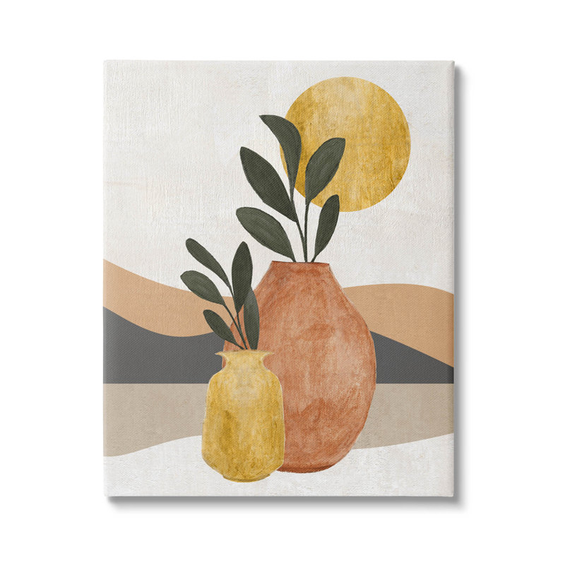 «Desert Sun», art géométrique de Giclée par Janet Tava, H 30 po x l 24 po x P 1,5 po, Toile tendue
