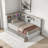 Wood Daybed With Storage Shelves, Charging Station And Trundle-1621487875