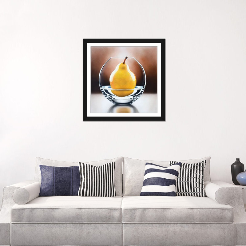 «The Pear Floats», impression d'art mural encadrée, 24" x 24", Framed Paper, Noir