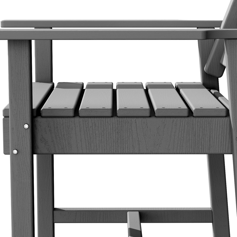 Chaises de salle à manger d'extérieur en PEHD pour patio, Gris