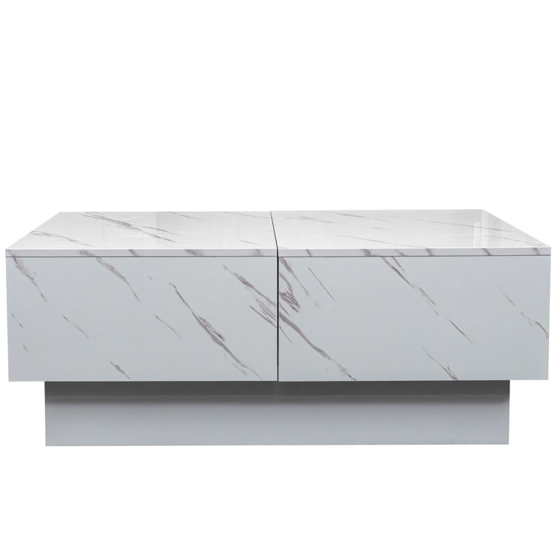 Table d'appoint extensible blanche avec plateau coulissant et options de rangement cachées dans le bureau