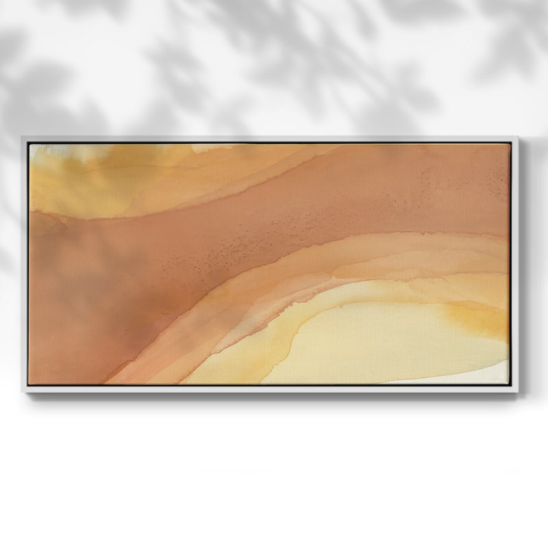 Coucher de soleil couchant II - Toile tendue avec châssis encadré - Prêt à être accroché, H 21 po x l 41 po, Blanc