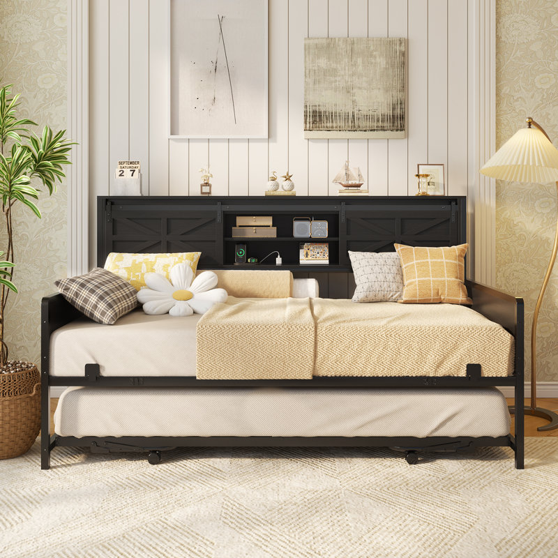 Barn Door Twin Daybeds, Black