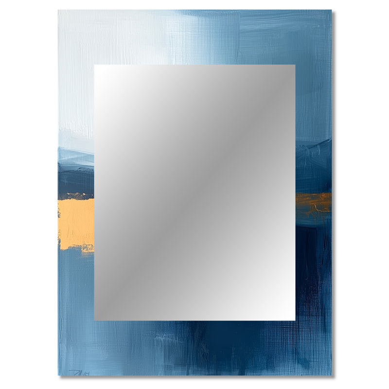 «Blue Ethereal Dream Abstract Mountains II», paysage mural, miroir décoratif moderne, impression d'art en métal