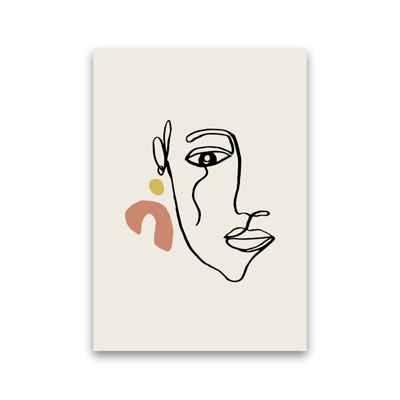 Boho Face With Earrings Sketch 2 by Planeta444 - Print, 59cm H x 42cm W x 1cm D, No Framed