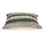 Coussin 18 "en coton beige et noir avec broderie