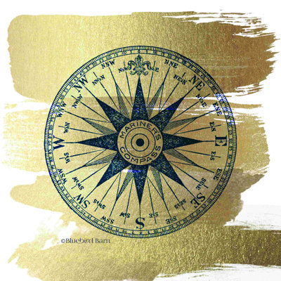 " Brushed Gold Compass Rose "