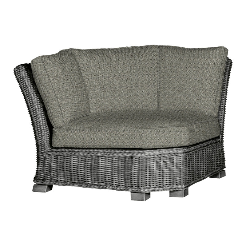 Canapé d'angle modulaire rustique tissé gris ardoise, Gris ardoise, Welt, Intermix écorce