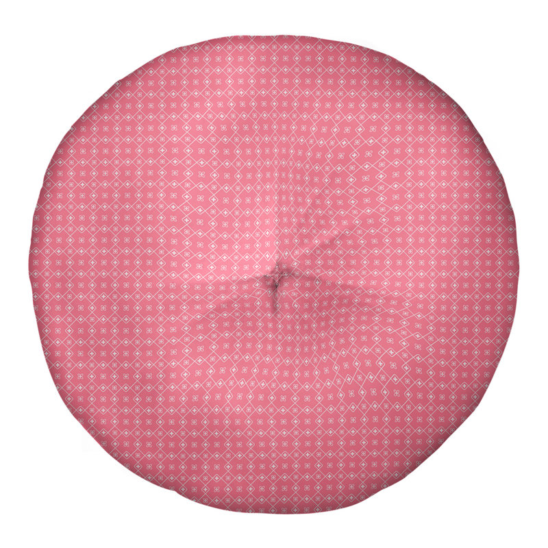 Coussin de sol Katelyn Elizabeth, 30 po x 30 po, Corail / blanc
