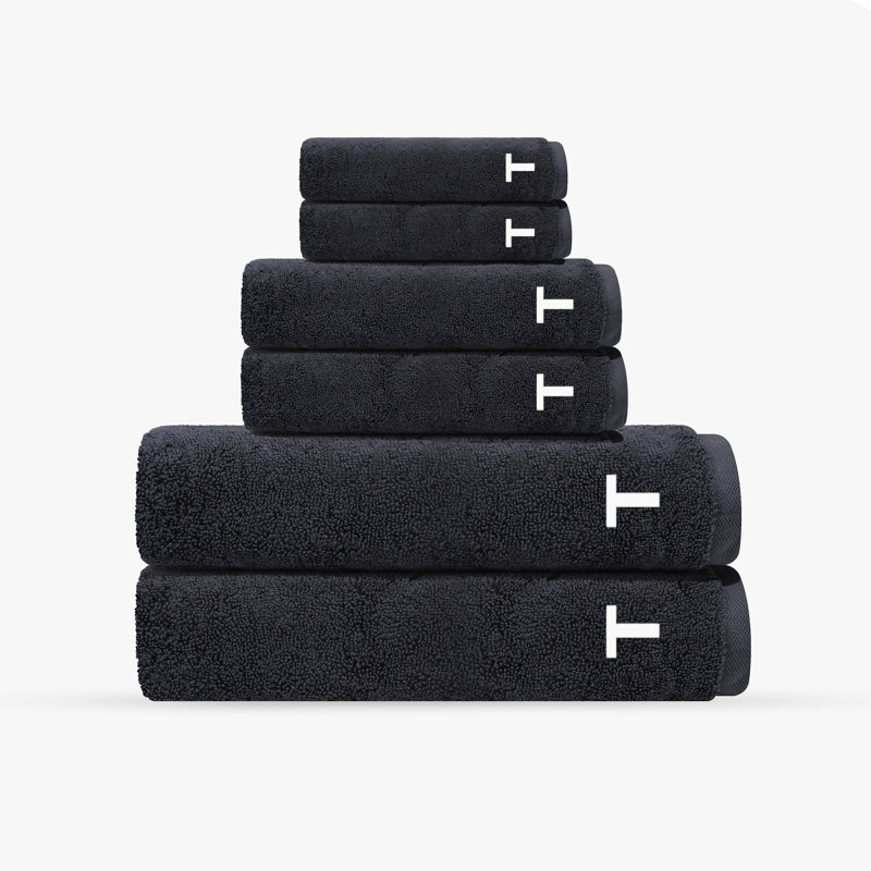 Monogrammed Cloer 6 pcs Turkish Towels Set, Anthracite, T