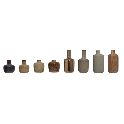 Various Decorative Stoneware Vases with Reactive Glaze