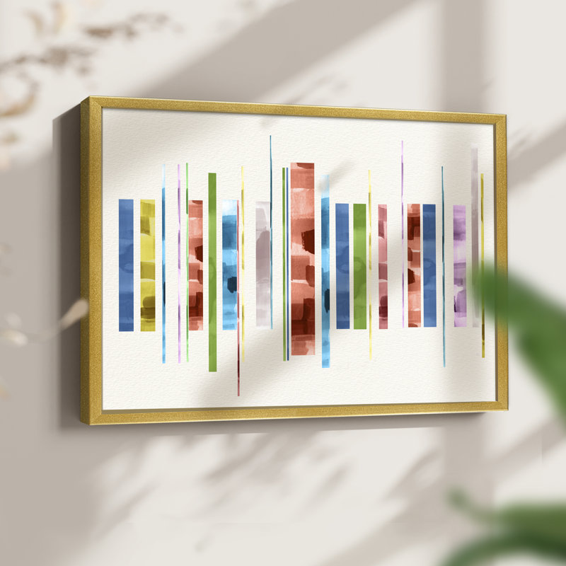 Soleil et eau - Reproduction encadrée - Restickable, H 8 po x l 10 po, Doré