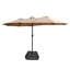 Grand parasol extérieur taupe 15 x 9 pi, double face rectangulaire avec lumière et base-2048132159