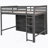 Loft Bed With  Open Storage Shelves And Built-In Ladder
