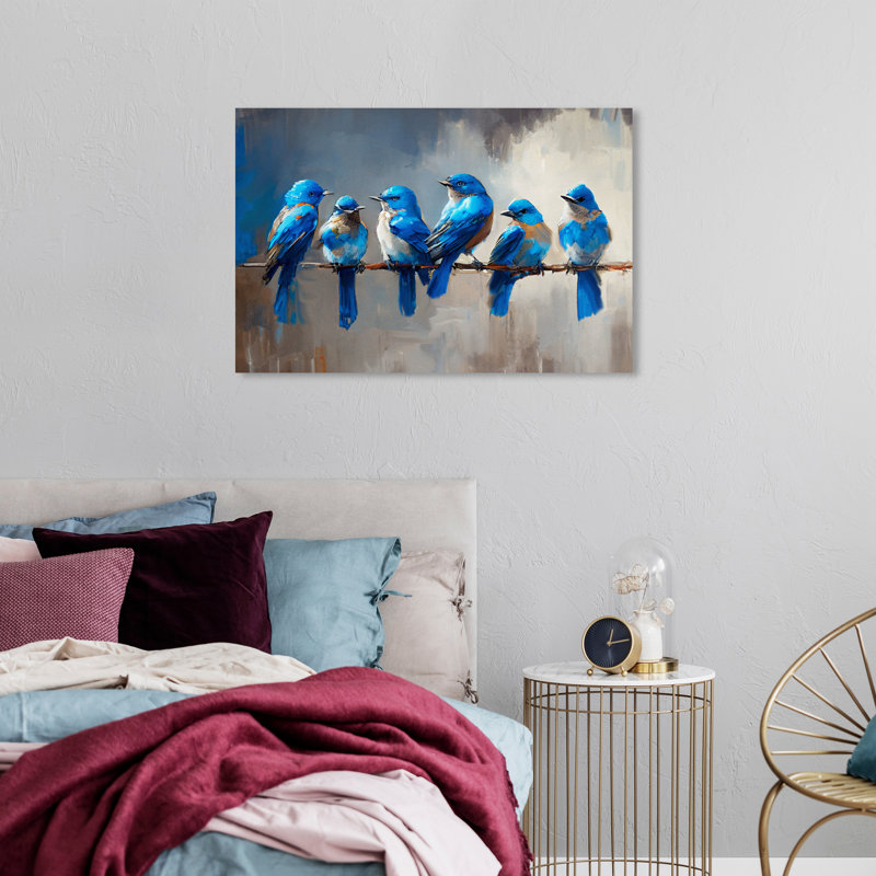«Eriko Blue Birdies» par Wynwood Studio, H 24 po x l 36 po x P 0,8 po