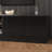 Modern Black TV Stand With Wave Pattern Doors, Open Shelves, And Soft-Close Hinges