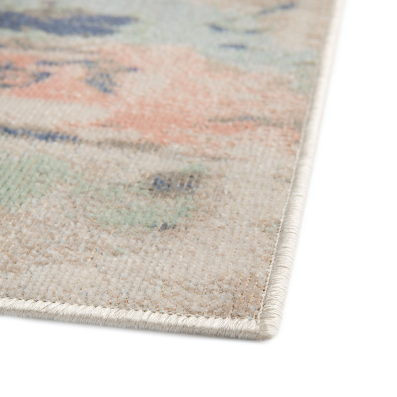 Contemporary Nin Area Rug Multi Pink Color, Square 6'
