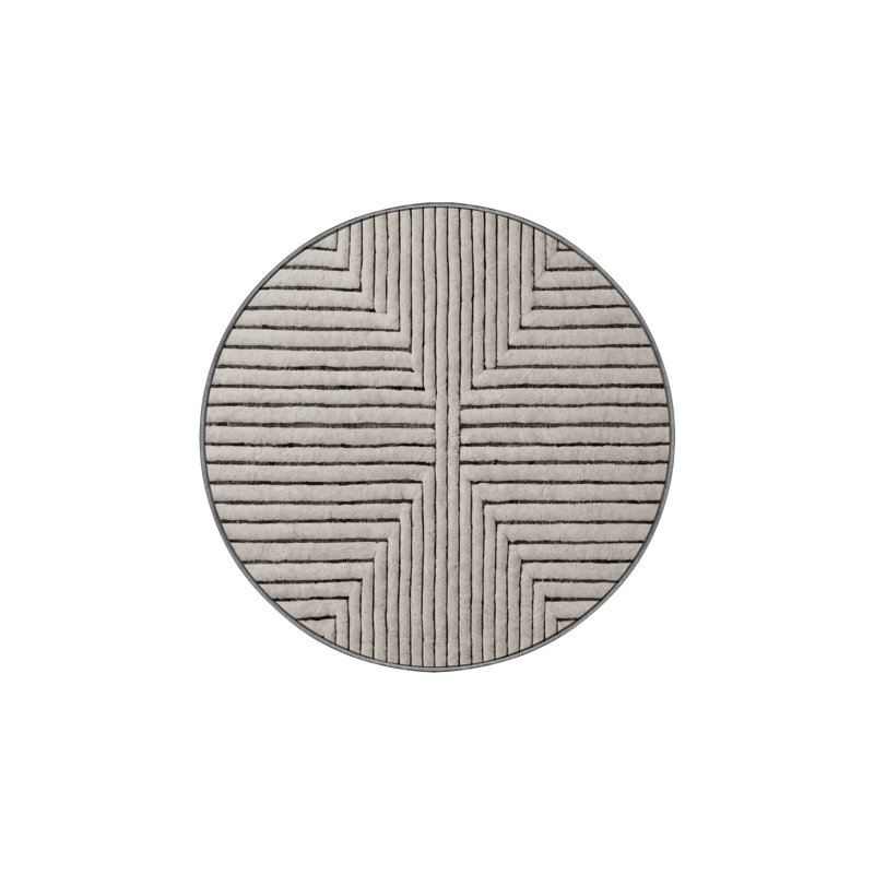 Tapis gris lavable à la machine GSIX03622, Rond 4 pi
