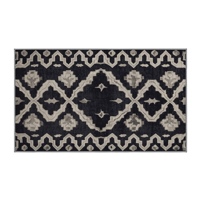 Machine Washable Purple Area Rug, Rectangle 5' x 8'