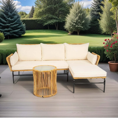 Anvik 78.74'' Rattan Outdoor Patio Sectional Set