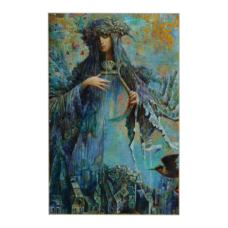 Tapis décoratif moderne lavable à la machine Blue Tones, Sous-tapis rectangulaire de 3 pi 3 po x 4 pi 11 po