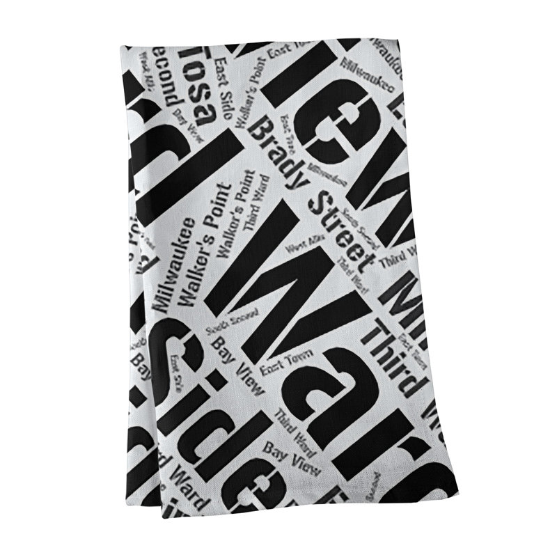 Cotton Tea Towel Kitchen Towel, Red, Milwaukee