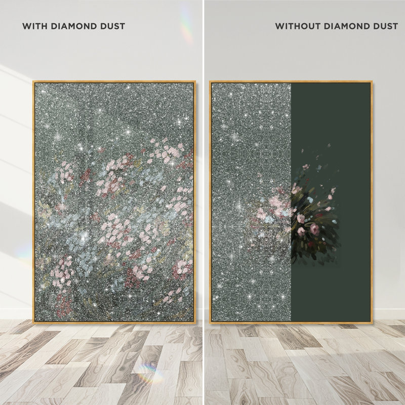 Subtle Universe Set Abstract Canvas Print by Oliver Gal, Black Frame, 10 x 15, 37"H x 55"W, Gold Floater Frame