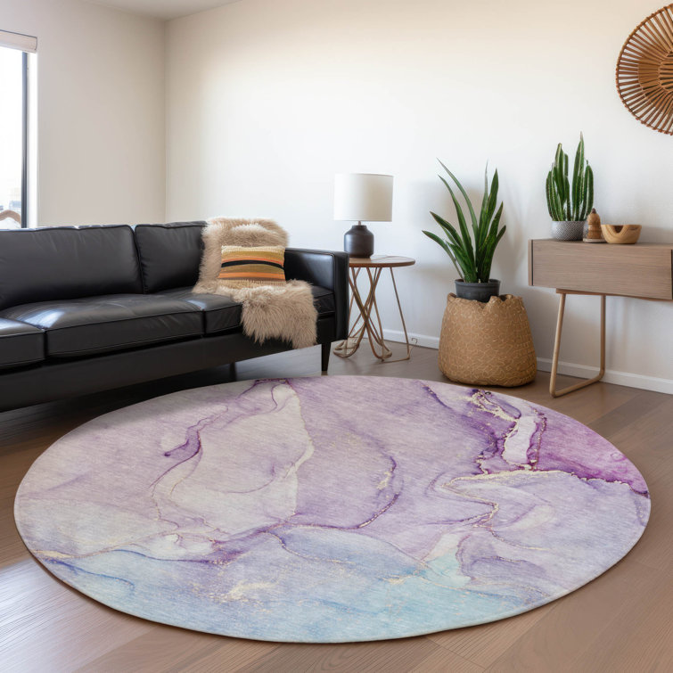 Premium Machine Washable Cerrito AMF516 Purple Rug