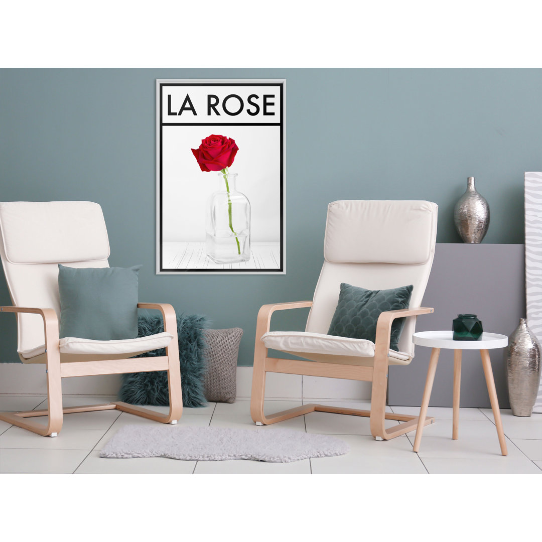 Gerahmtes Poster Rose in der Vase