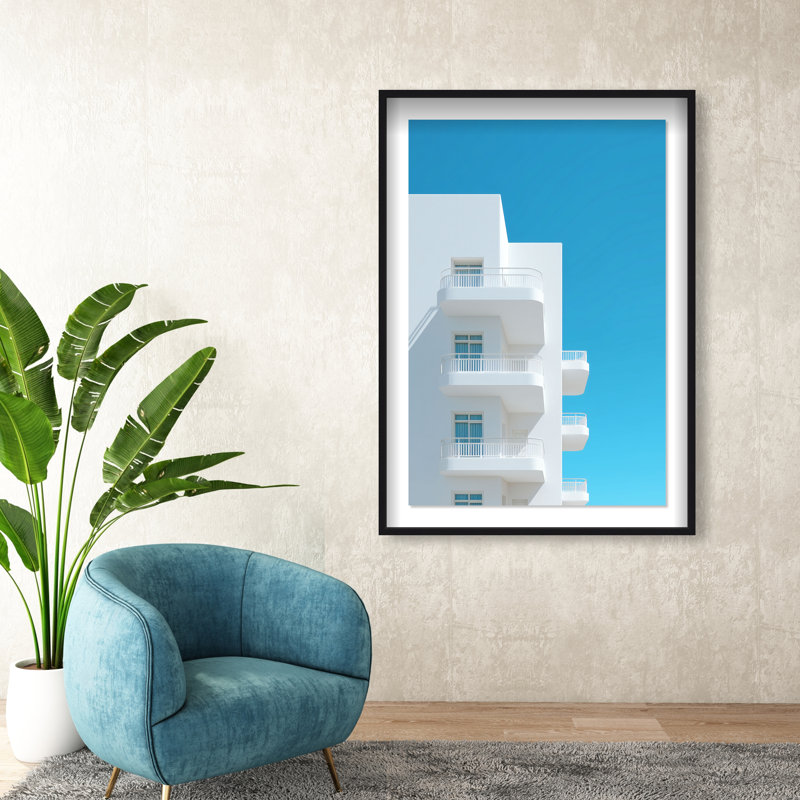Modular White II Framed Graphic Art, 37.5"H x 25.5"W, Black Shadowbox