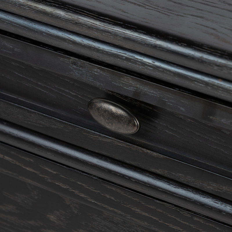 Toulouse Executive Desk, Distressed Black Oak