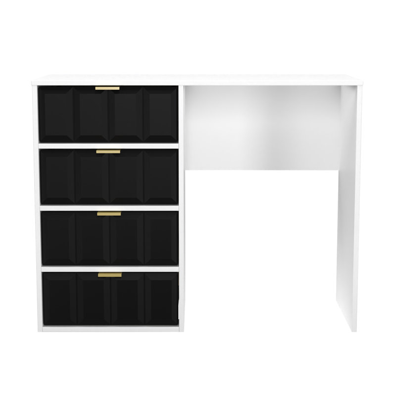 Allem Dressing Table, Deep Black/White