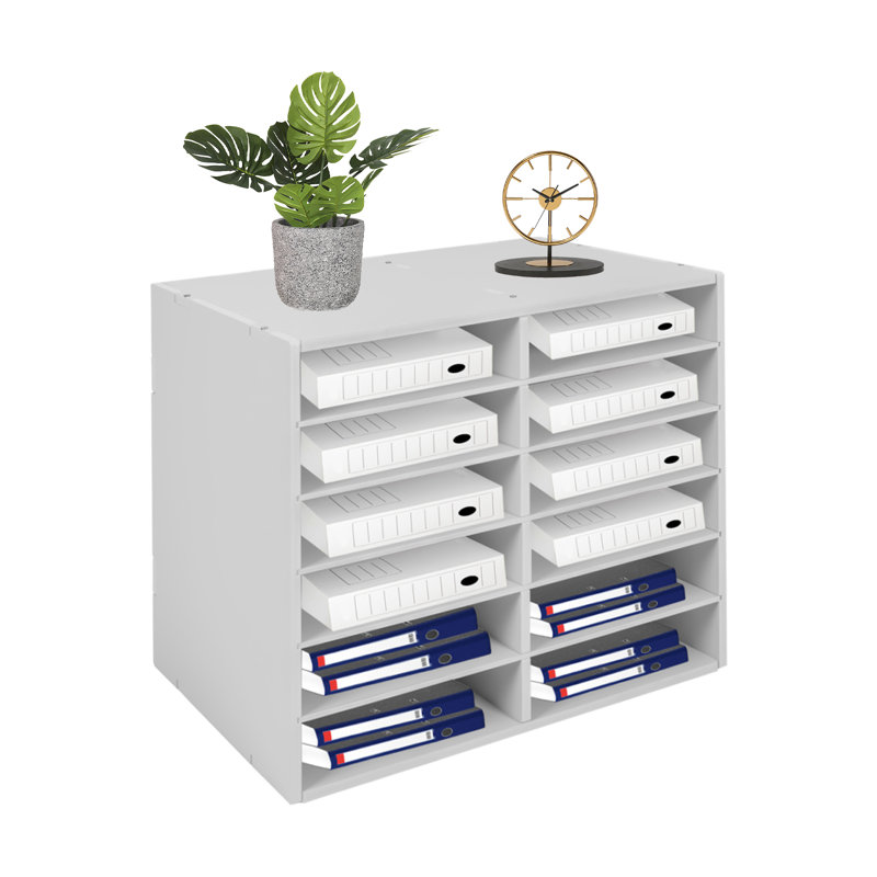Kinlea 12-grid Desktop File Organizer, White
