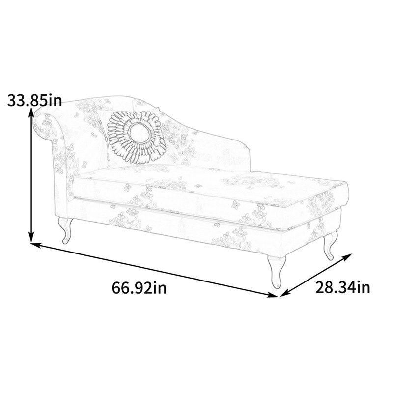 Chaise longue rembourrée Terionna, Accoudoir à gauche (vu de face)