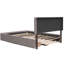 Lit plateforme tapissier avec 2 tiroirs et 1 lit gigogne simple TG, tissu de lin, grand-656557239