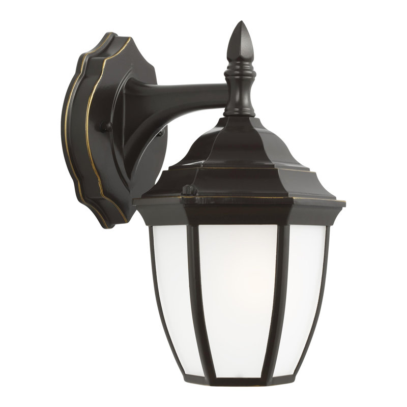 Bakersville Small One Light Outdoor Wall Lantern from Generation Lighting , Black, Black/Clear, No