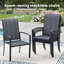 Ensemble de salle à manger de patio 6 personnes avec chaises empilables en polyester enduit de PVC-319497476